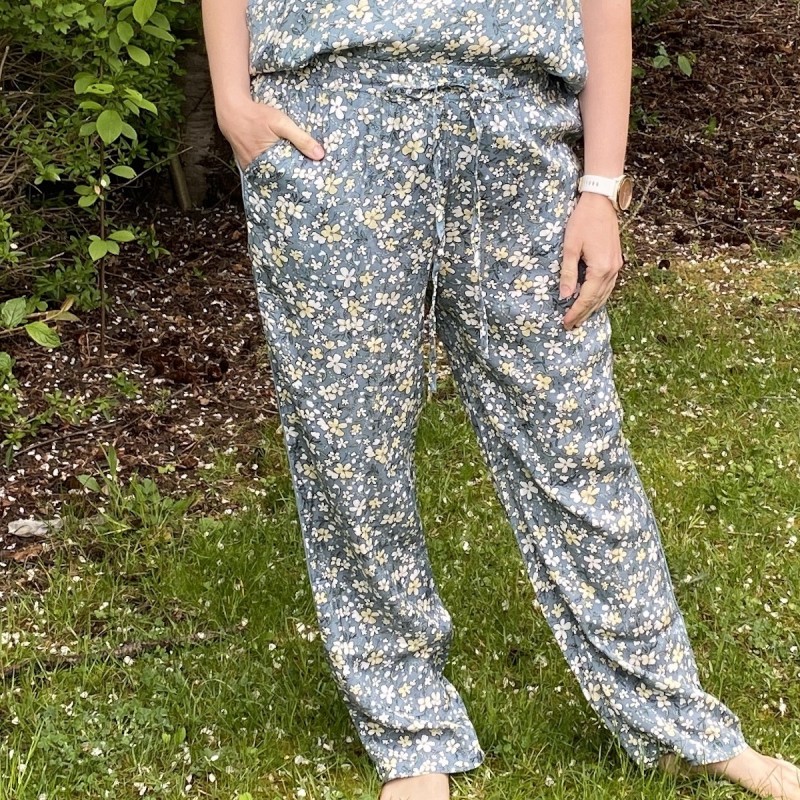 Bukser   Malousz  Gråblå Blomster Saint Tropez