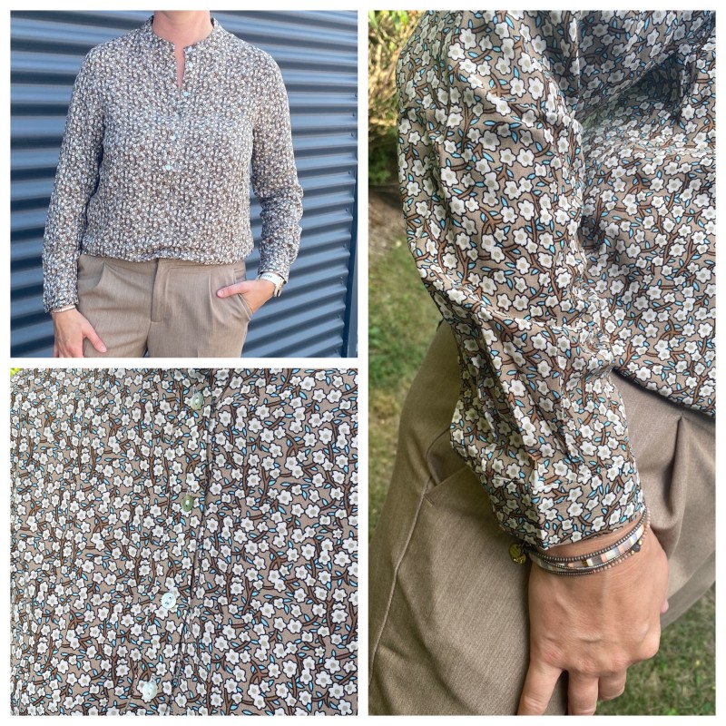 Bluse   Lexis  Cremebrun Små Blomster Costamani