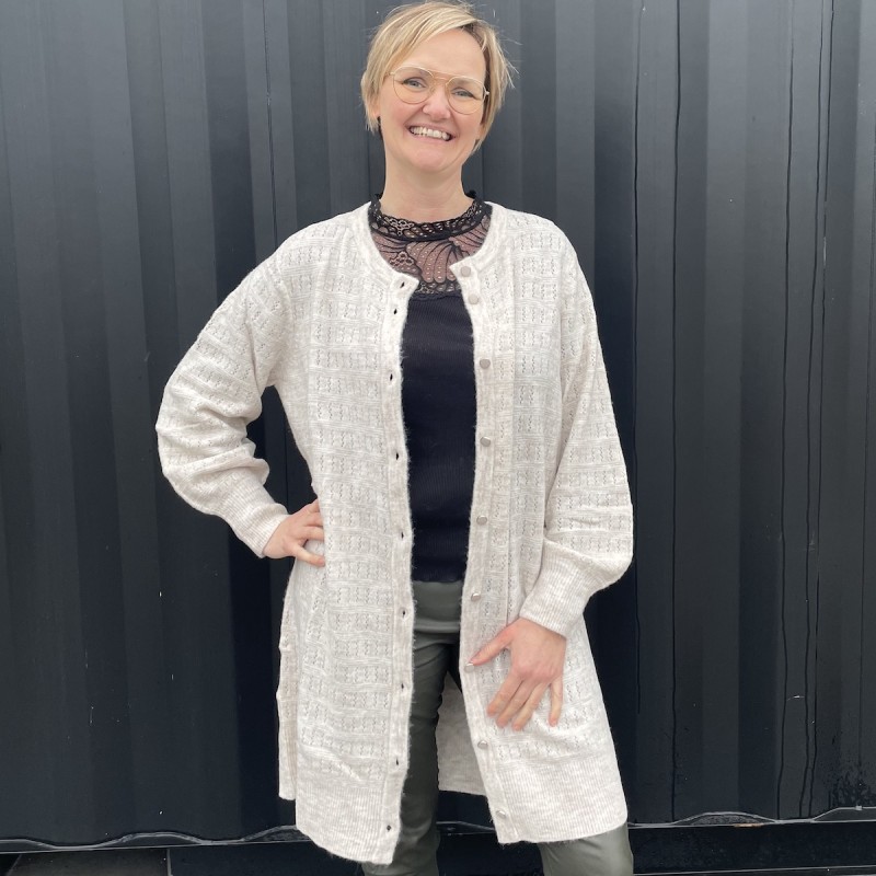 Cardigan Lang   Seniasz  Råhvid Saint Tropez